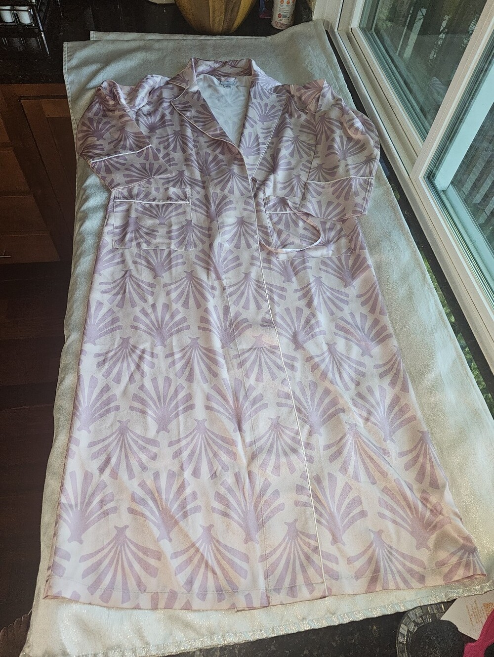 Petite Plume Women's Silk Robe in Blush Tide Sz XS - Picture 12 of 12